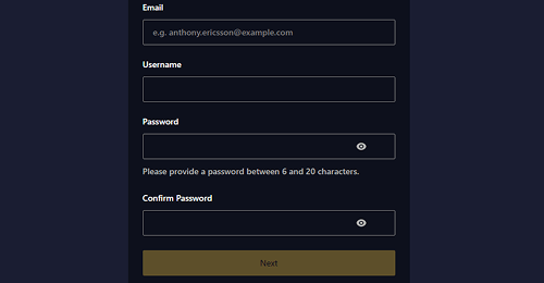 Register your account Register your account