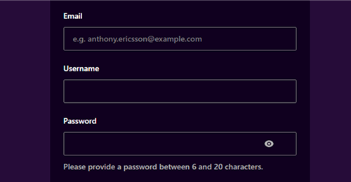 Register your account Register your account