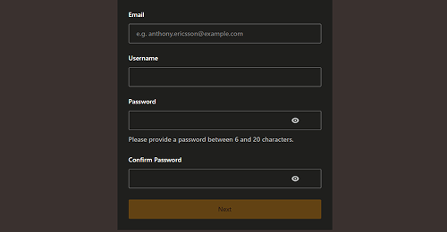 Register your account Register your account